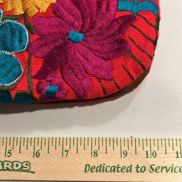 Embroidered Crossbody Bag with Two Zipper Pockets - Picture 4 of 7